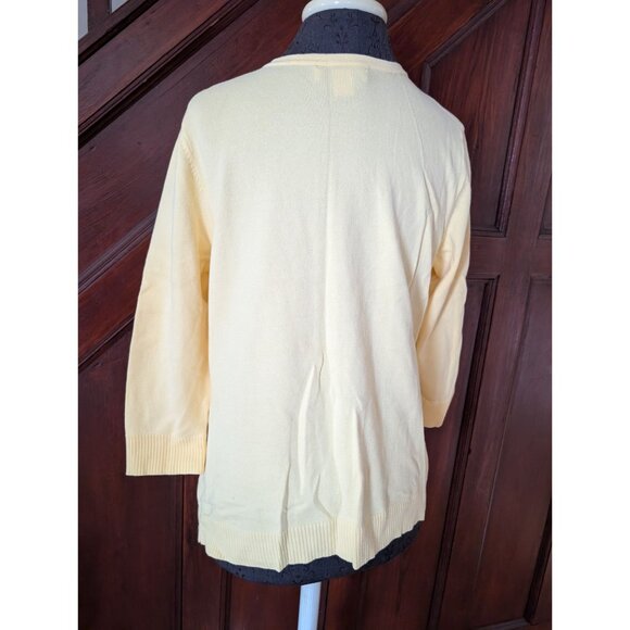 Christopher & Banks Yellow Button-Down Cardigan Sweater Medium - Picture 2 of 7